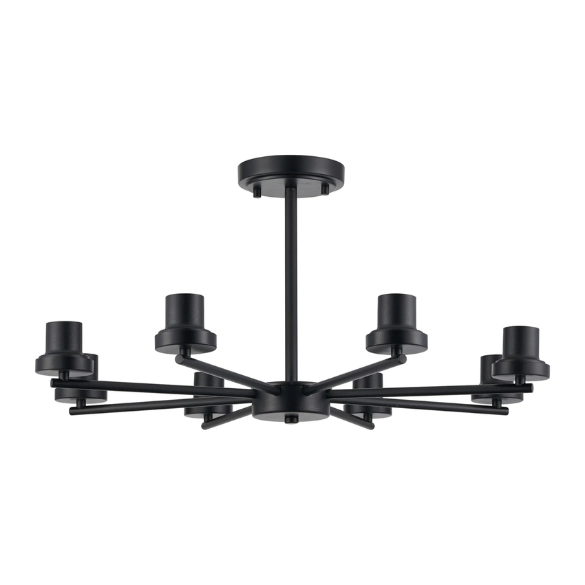 Photograph: Idolite Devine Satin Black 8 Light Upward Semi Ceiling (FRAME ONLY)
