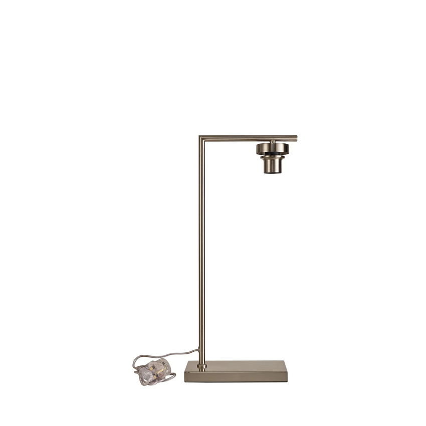 Photograph: Idolite Devine Satin Nickel 1 Light E27 59cm Downward Table Lamp Without Shade,