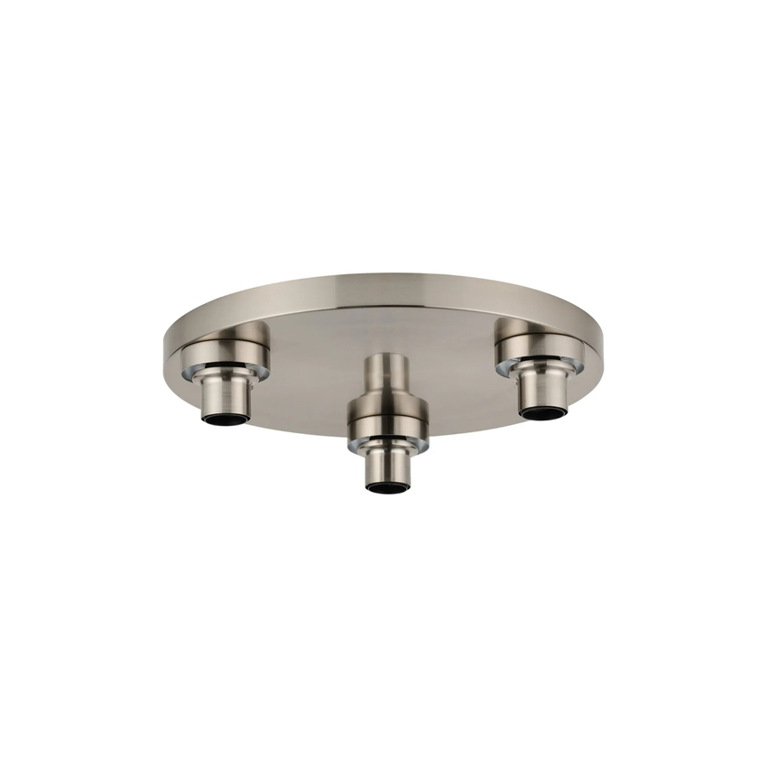 Photograph: Idolite Devine Satin Nickel 3 Light E27 Round Flush Ceiling (FRAME ONLY)