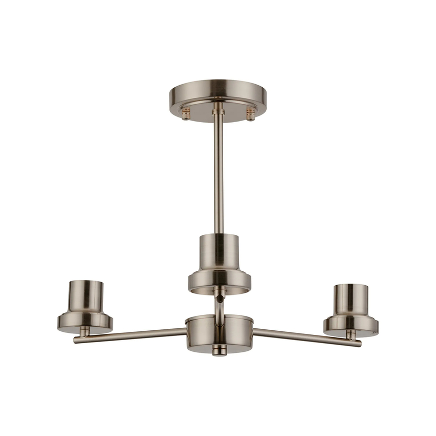 Photograph: Idolite Devine Satin Nickel 3 Light Upward Semi Ceiling (FRAME ONLY)