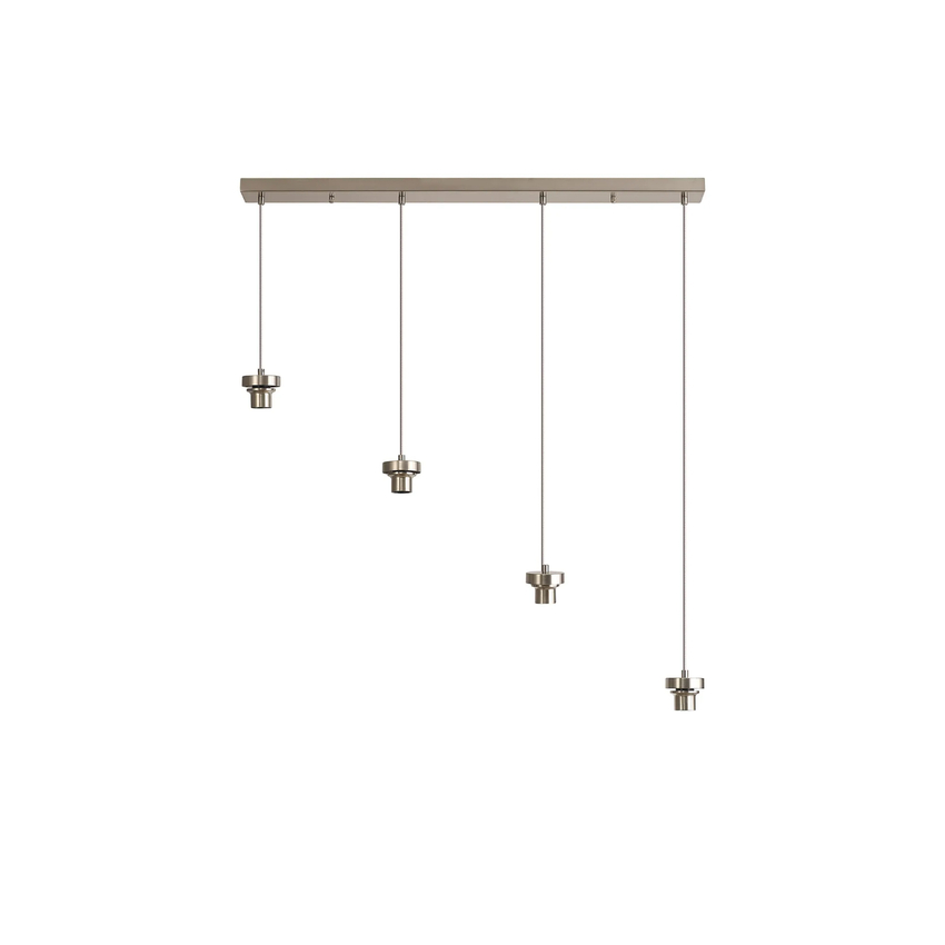 Photograph: Idolite Devine Satin Nickel 4 Light E27 2m Linear Multiple Pendant (FRAME ONLY)