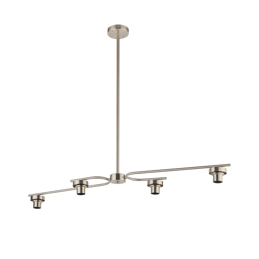 Photograph: Idolite Devine Satin Nickel 4 Light E27 Fixed Linear Pendant (FRAME ONLY)