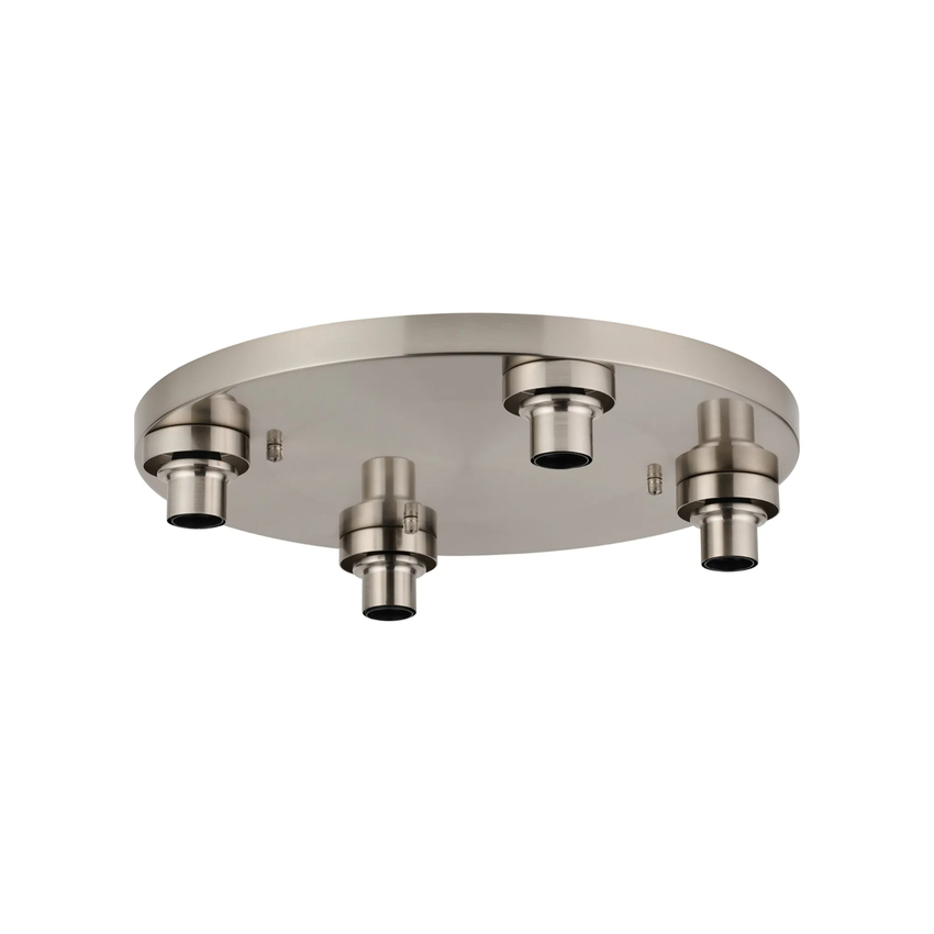 Photograph: Idolite Devine Satin Nickel 4 Light E27 Round Flush Ceiling (FRAME ONLY)
