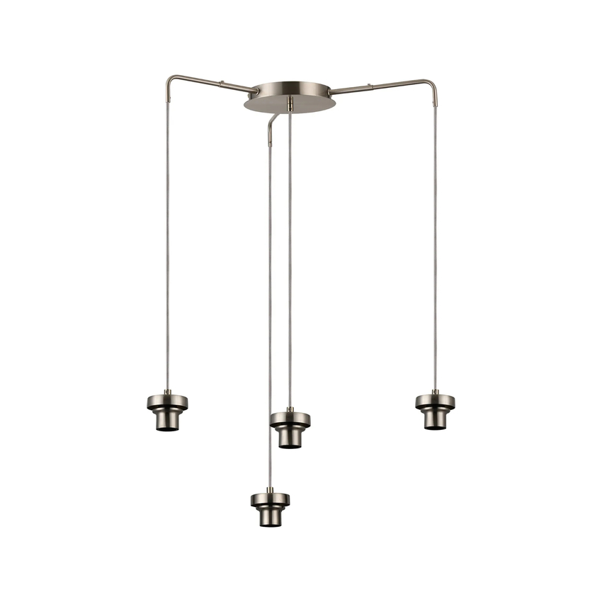 Photograph: Idolite Devine Satin Nickel 4 Light E27 Round Multiple Spider Pendant (FRAME ONLY)