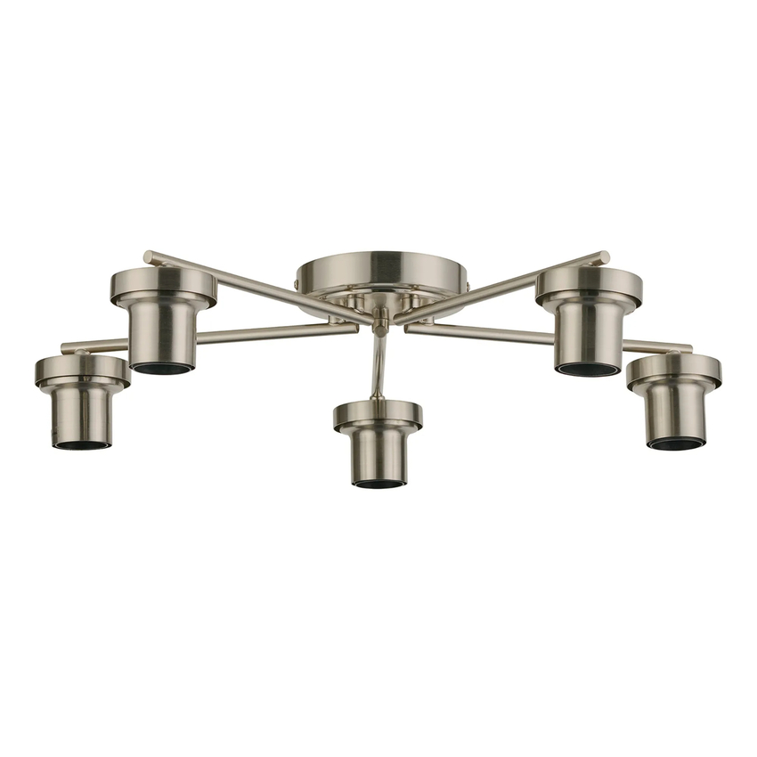 Photograph: Idolite Devine Satin Nickel 5 Light Flush Ceiling (FRAME ONLY)