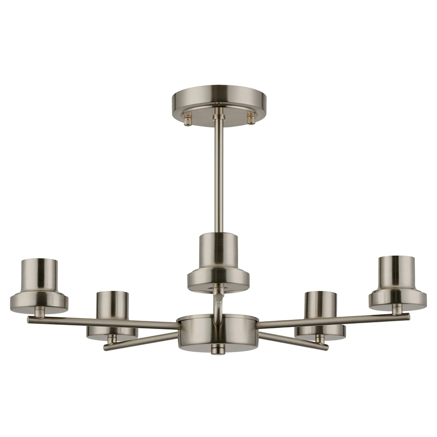 Photograph: Idolite Devine Satin Nickel 5 Light Upward Semi Ceiling (FRAME ONLY)