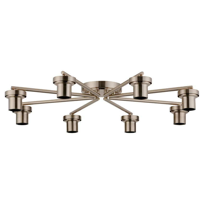 Photograph: Idolite Devine Satin Nickel 8 Light Flush Ceiling (FRAME ONLY)