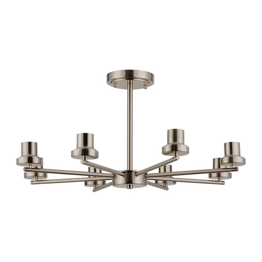 Photograph: Idolite Devine Satin Nickel 8 Light Upward Semi Ceiling (FRAME ONLY)