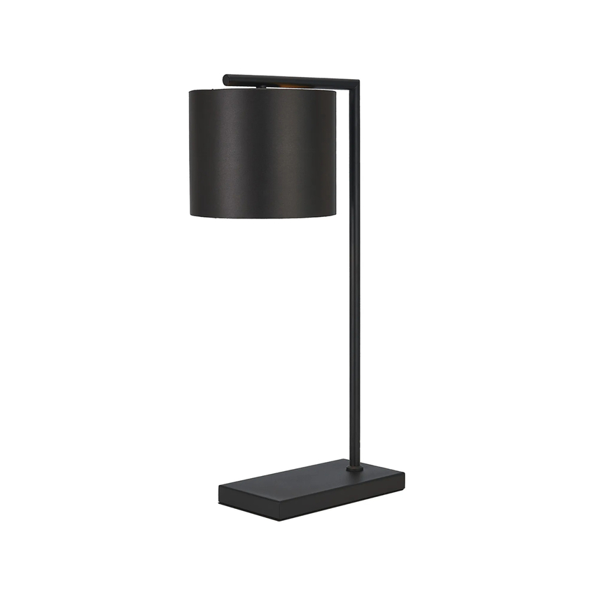 Photograph: Idolite Devine Table Lamp, 1 Light E27, Satin Black/Slate 20x16.5cm Satin Shade