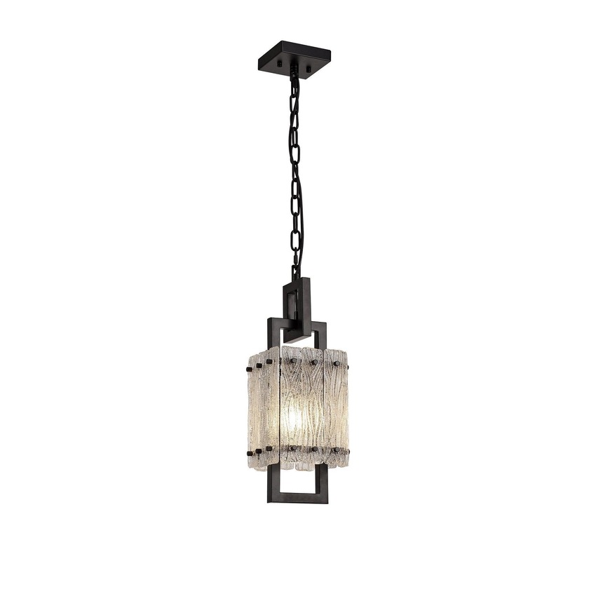 Photograph: Idolite Drakensberg Matt Black Finish 1 Light Pendant