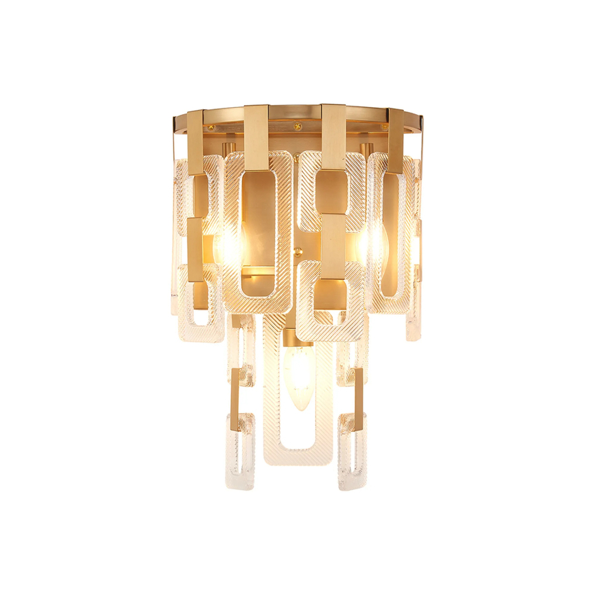 Photograph: Idolite Duskie Matt Gold Wall Light Complete With Clear Glass