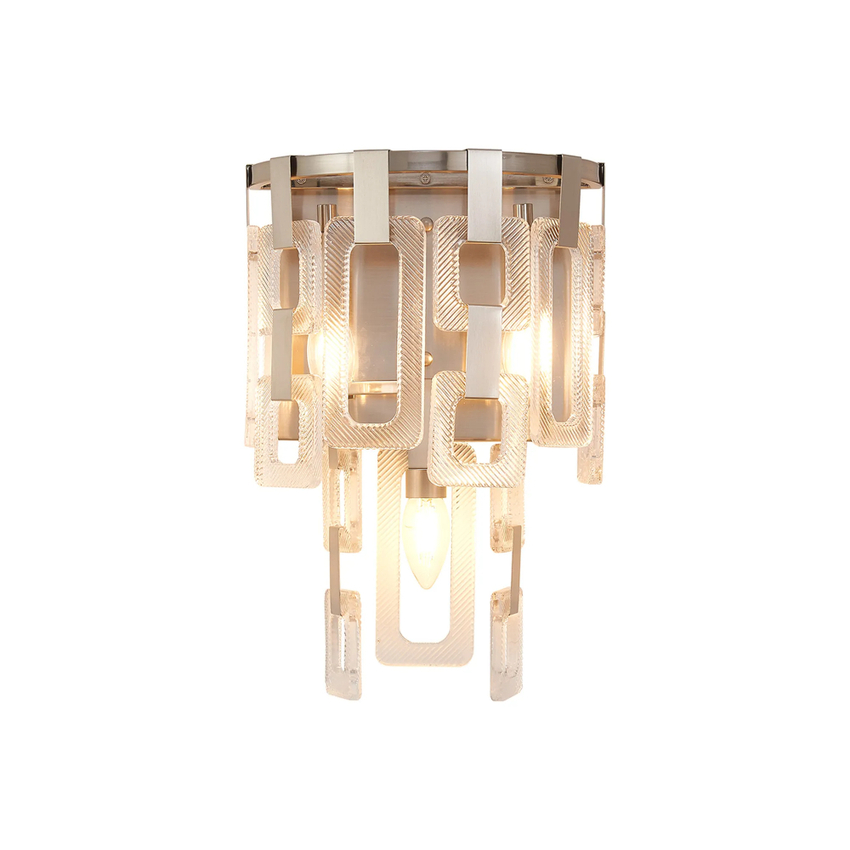 Photograph: Idolite Duskie Satin Nickel Wall Light Complete With Clear Glass
