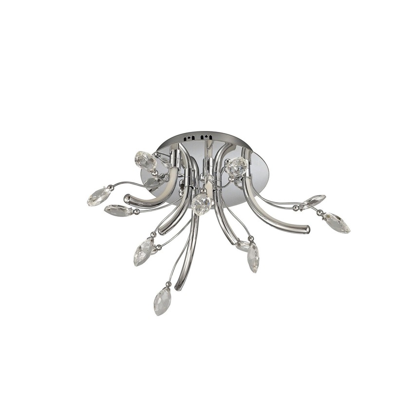 Photograph: Idolite Eastcote Polished Chrome/Opal Small Flush Crystal Led Ceiling Light - 3000K