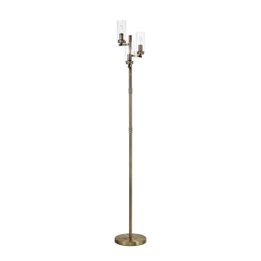 Photograph: Idolite Euston Antique Brass 3 Light Floor Lamp