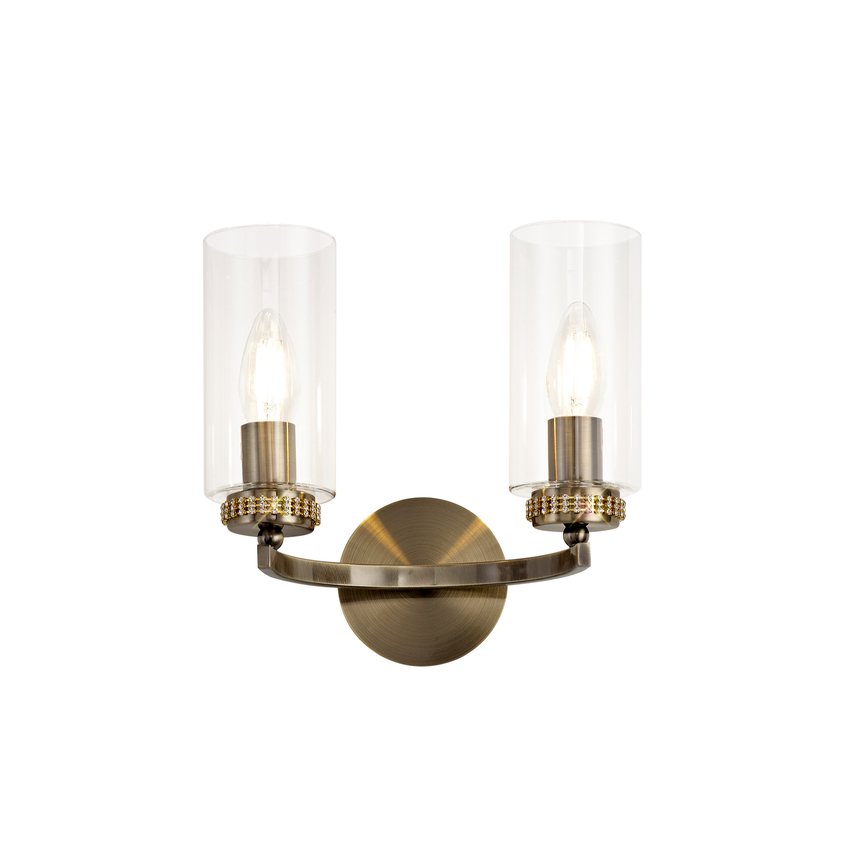 Photograph: Idolite Euston Antique Brass Double Wall Light