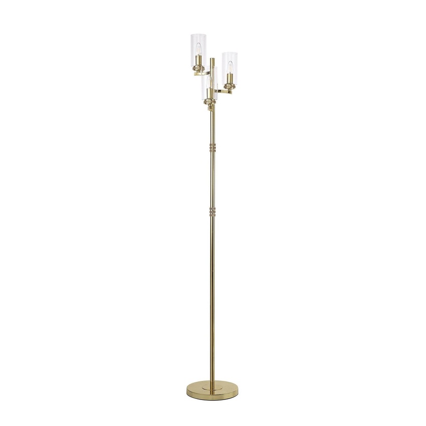 Photograph: Idolite Euston Polished Gold 3 Light Floor Lamp