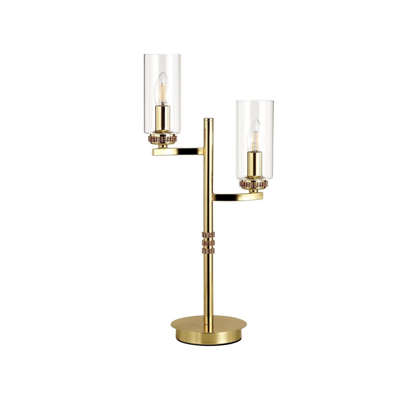 Photograph: Idolite Euston Polished Gold Twin Table Lamp