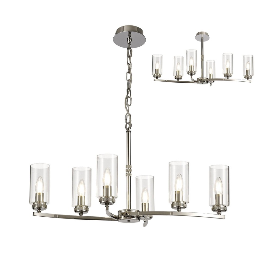 Photograph: Idolite Euston Polished Nickel 6 Light Linear Pendant