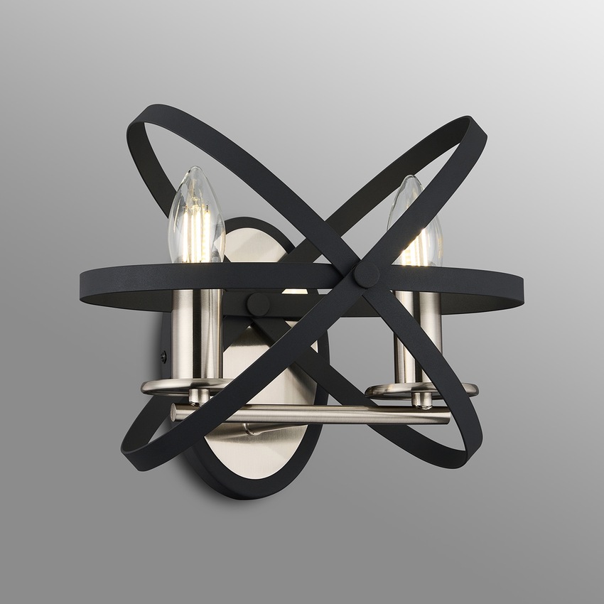 Photograph: Idolite Genesis Anthracite And Silver Double Wall Light