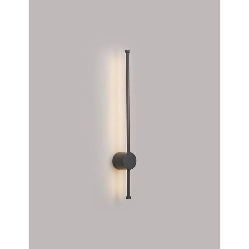 Photograph: Idolite Ghent Slim Linear Exterior Wall Lamp: 12W LED: 3000K: IP54: Dark Grey