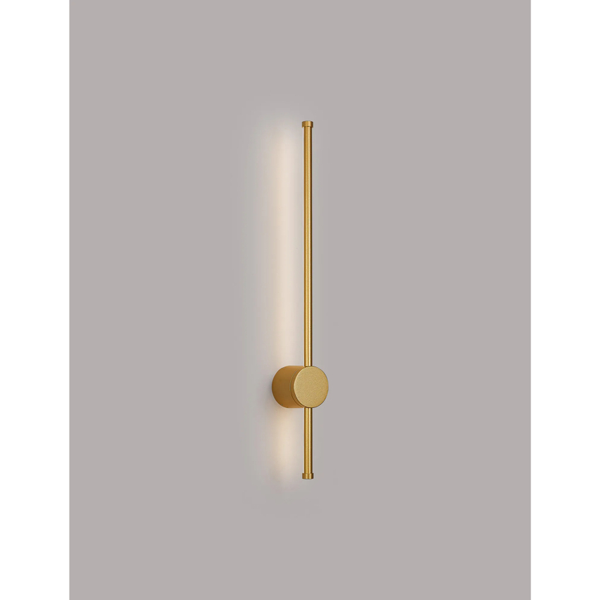 Photograph: Idolite Ghent Slim Linear Exterior Wall Lamp: 12W LED: 3000K: IP54: Sand Gold