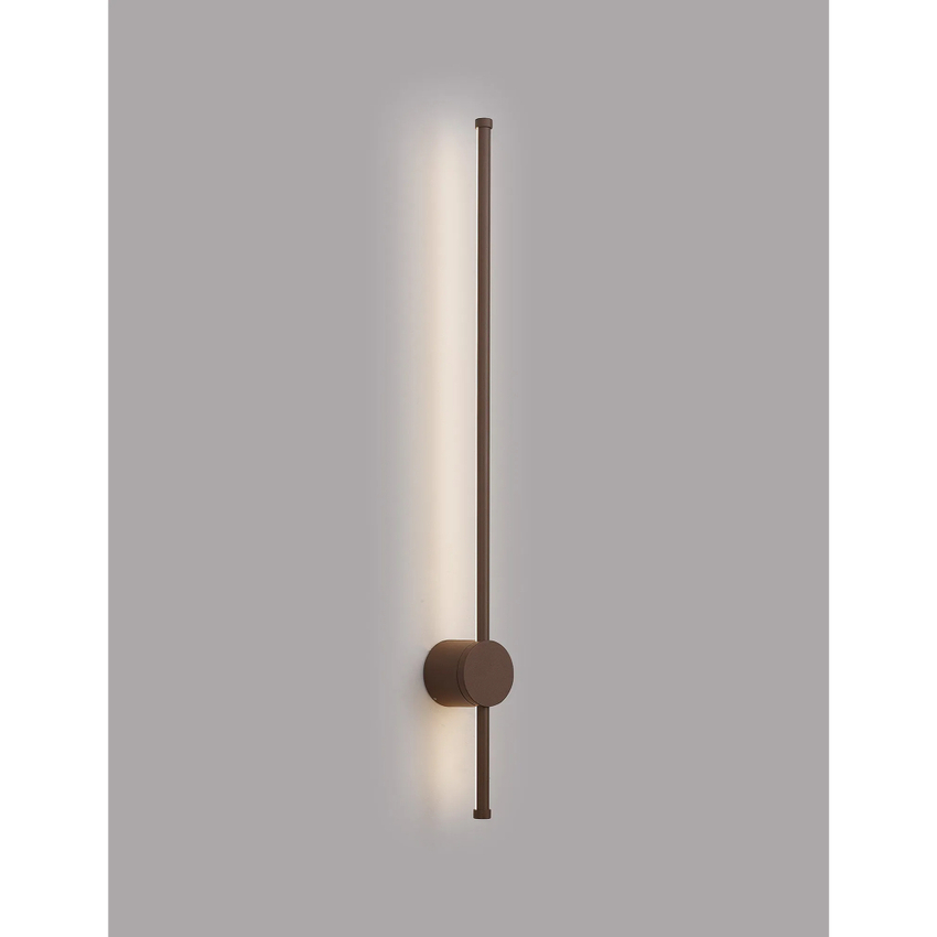 Photograph: Idolite Ghent Slim Linear Exterior Wall Lamp: 14W LED: 3000K: IP54: Dark Brown