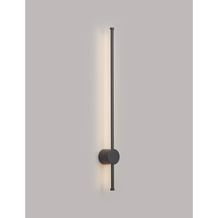 Photograph: Idolite Ghent Slim Linear Exterior Wall Lamp: 14W LED: 3000K: IP54: Dark Grey
