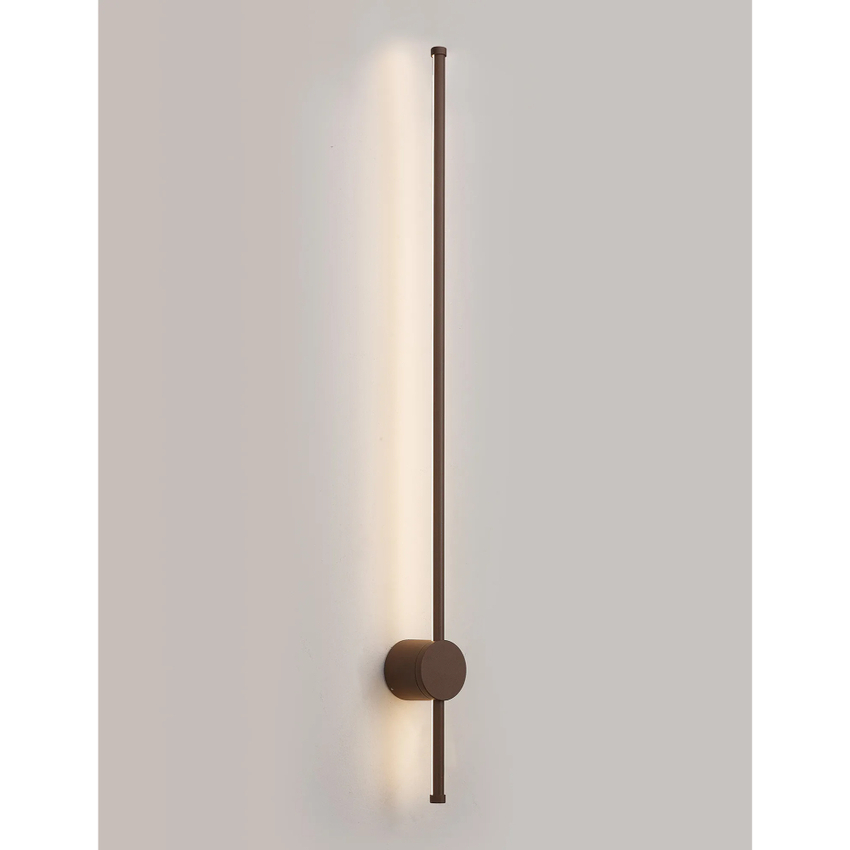 Photograph: Idolite Ghent Slim Linear Exterior Wall Lamp: 20W LED: 3000K: IP54: Dark Brown