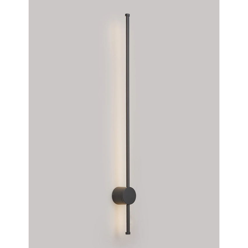 Photograph: Idolite Ghent Slim Linear Exterior Wall Lamp: 20W LED: 3000K: IP54: Dark Grey