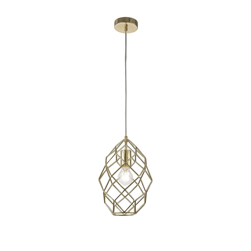 Photograph: Idolite Greenford Polished Brass Cylinder Single Pendant