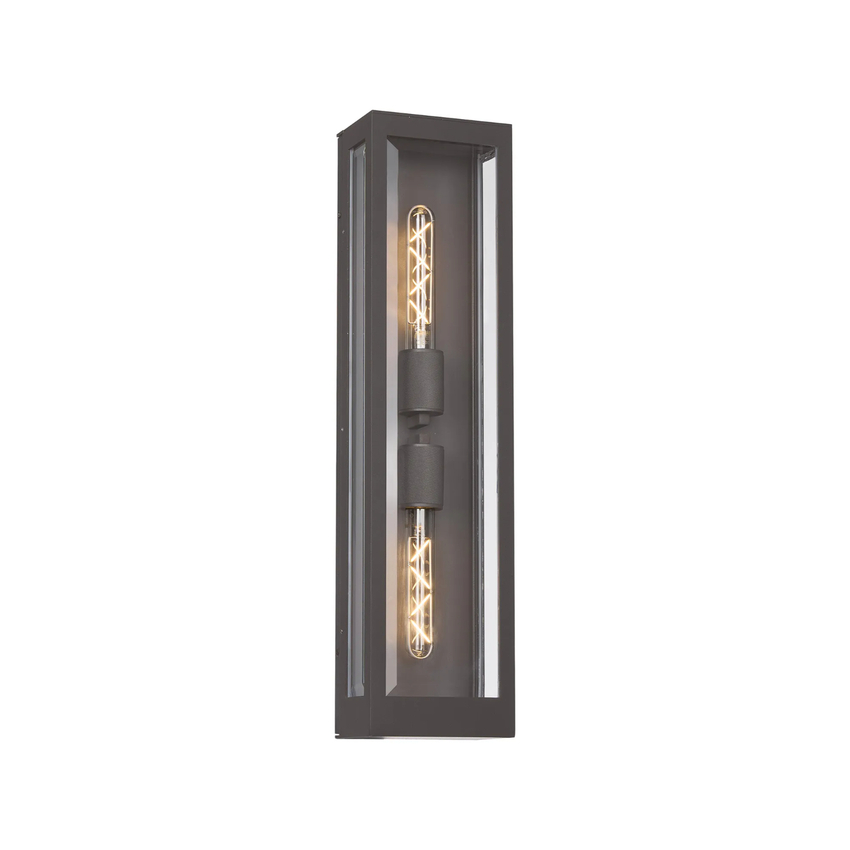 Photograph: Idolite Hume Medium Twin Anthracite Exterior Wall Lamp - IP54
