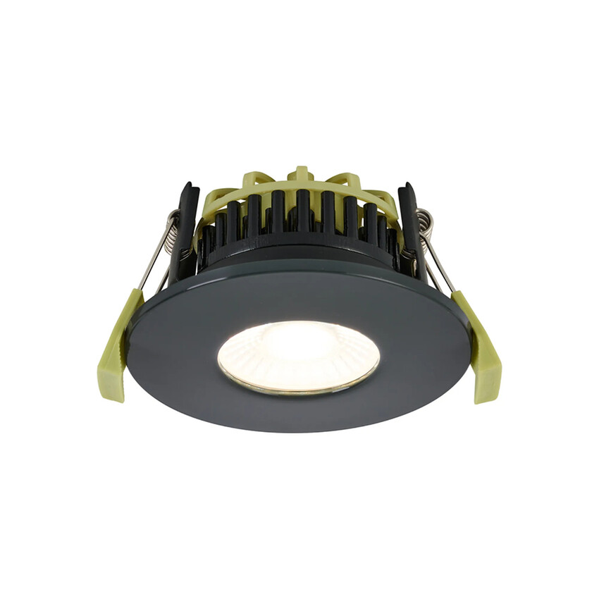 Photograph: Idolite Imre 4/6/8W: Triac Dimmable 4CCT LED Fire Rated Downlight: Navy Fascia: Cut Out: 70mm: 400/600/800lm: 60 Deg: IP65 DRIVER INC. 5yrs Wrnty