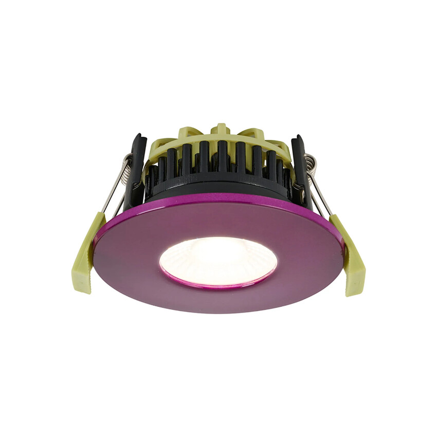 Photograph: Idolite Imre 4/6/8W: Triac Dimmable 4CCT LED Fire Rated Downlight: Plum Fascia: Cut Out: 70mm: 400/600/800lm: 60 Deg: IP65 DRIVER INC. 5yrs Wrnty