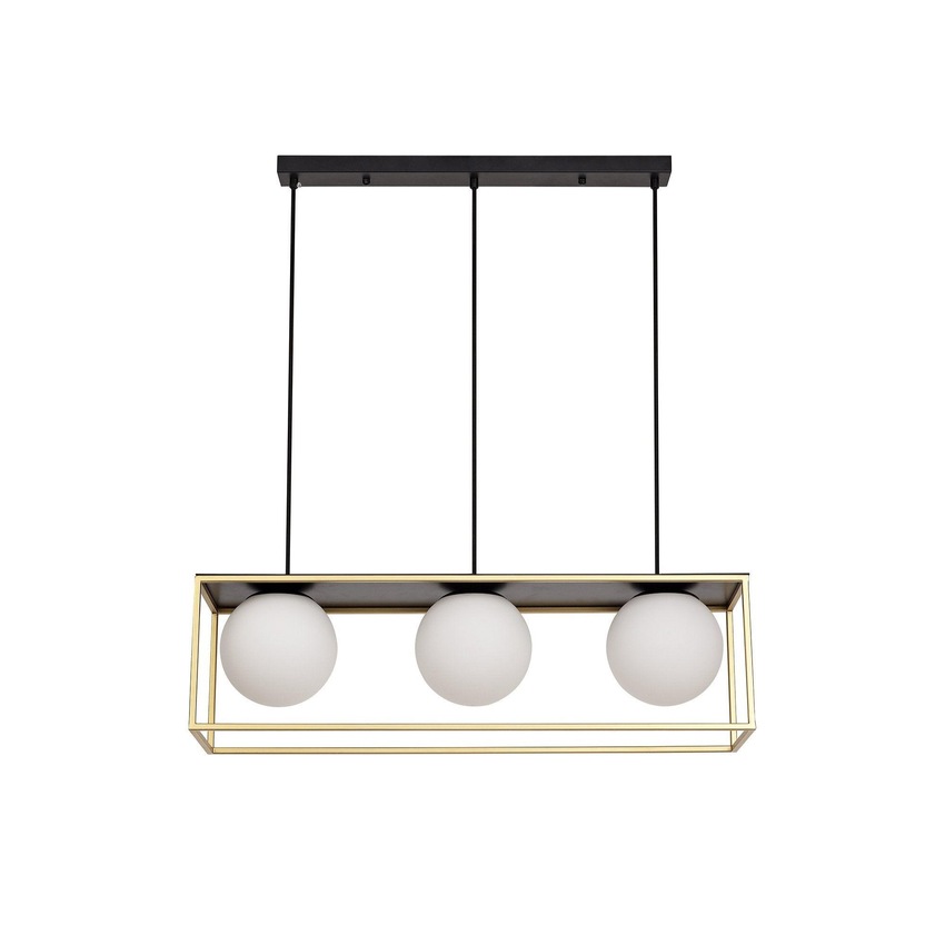 Photograph: Idolite Julikske Matt Black/Painted Gold 3 Light Island Pendant