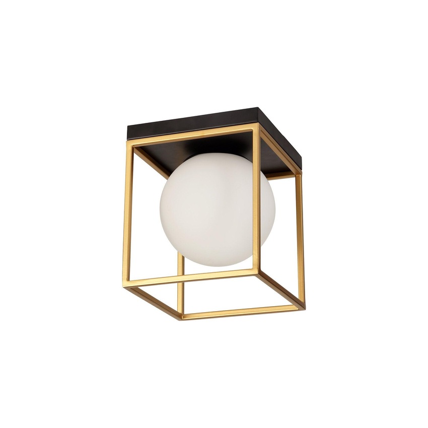 Photograph: Idolite Julikske Matt Black/Painted Gold Flush Ceiling Light