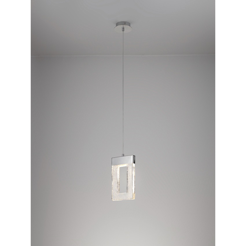 Photograph: Idolite Karoma Polished Chrome LED Single Pendant Light - 3000K