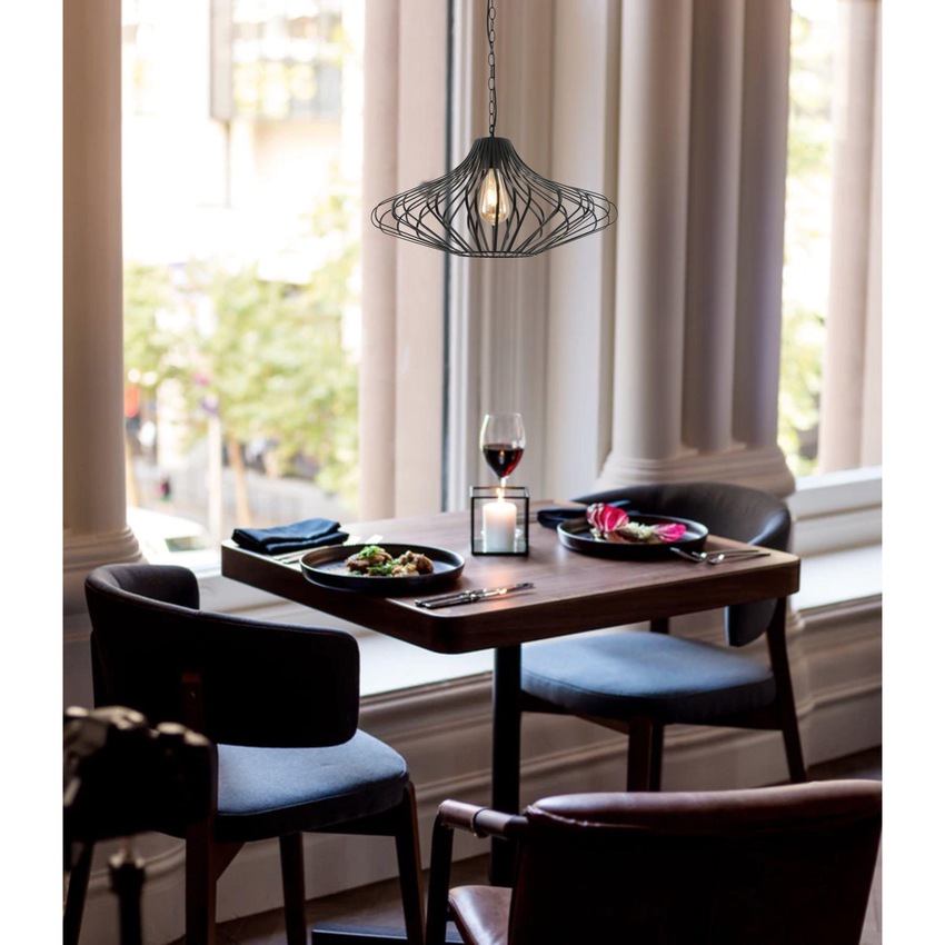 Photograph: Idolite Kingsbury Matt Black/Satin Nickel Pendant