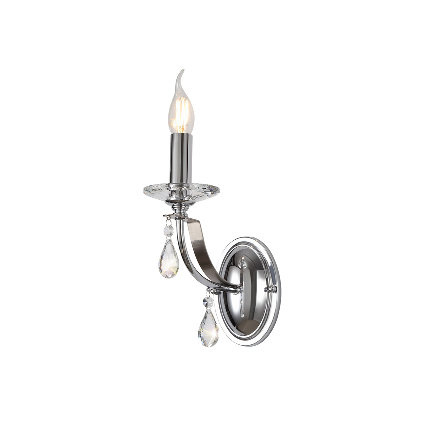 Photograph: Idolite Kunlun Polished Chrome Finish Single Crystal Wall Light