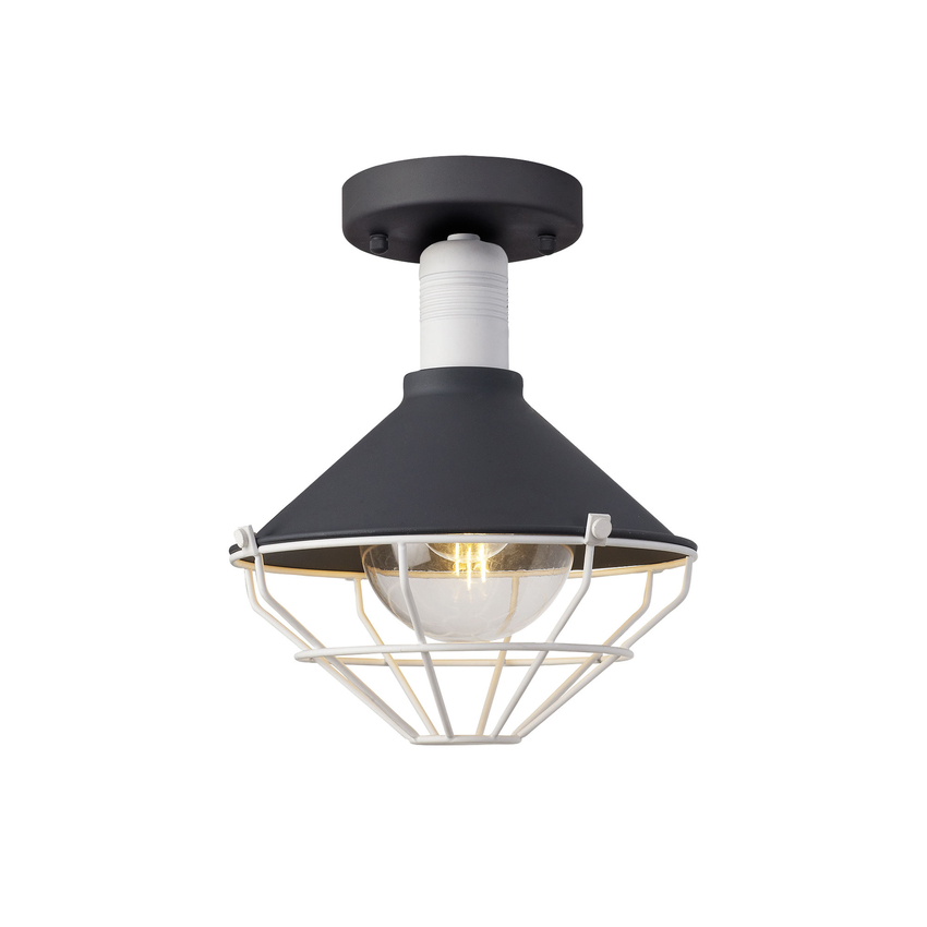 Photograph: Idolite Lenin Anthracite/Matt White Flush Exterior Ceiling Light - IP65