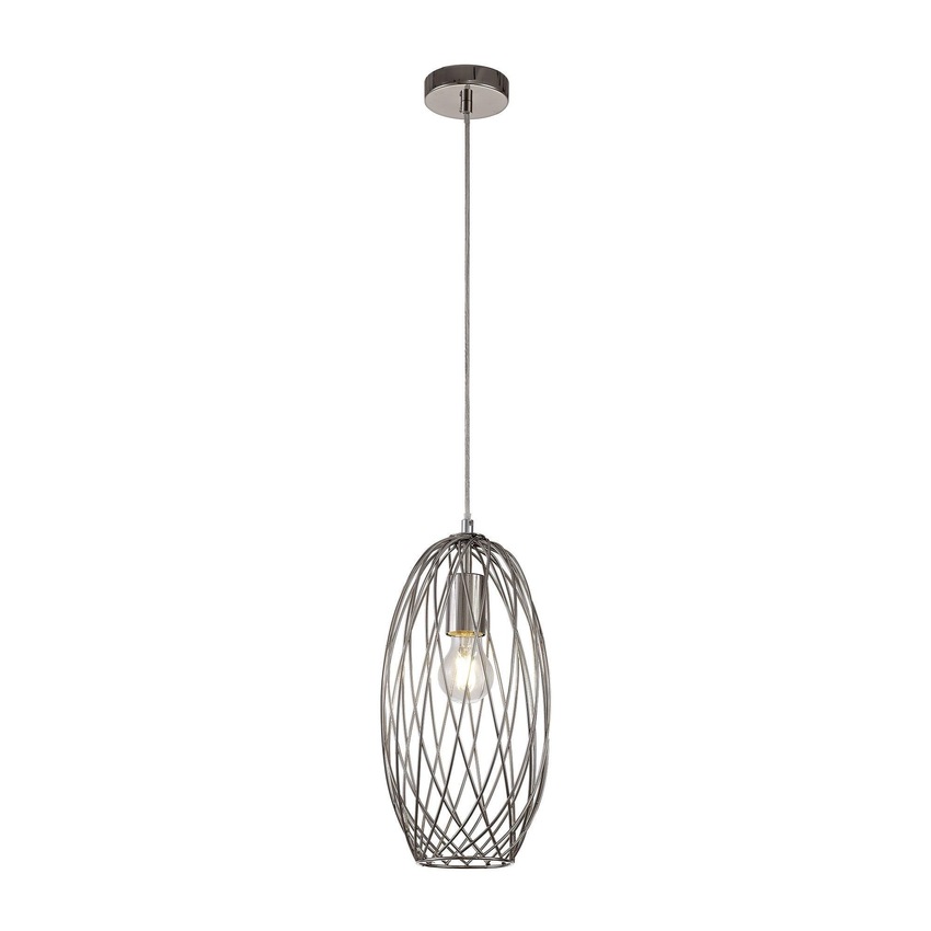 Photograph: Idolite Loughton Polished Nickel Cylinder Single Pendant