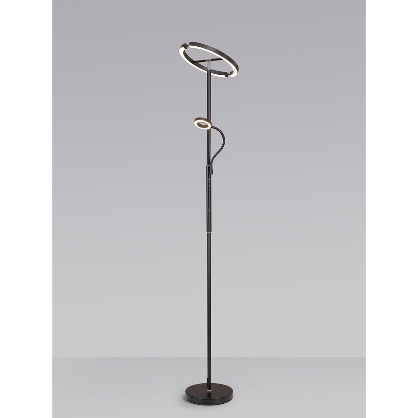 Photograph: Idolite Mayor Black 2 Light Adjustable Led Floor Lamp C/W Remote Control - 3000K-6000K