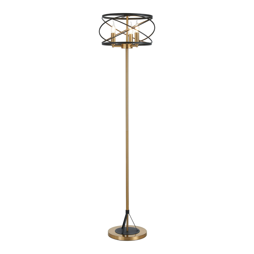 Photograph: Idolite Monument 3 Light Floor Lamp Black/Satin Gold