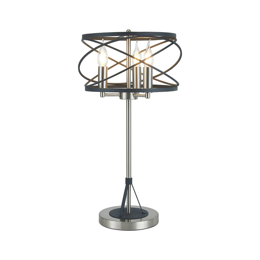 Photograph: Idolite Monument 3 Light Table Lamp Graphite/Satin Nickel