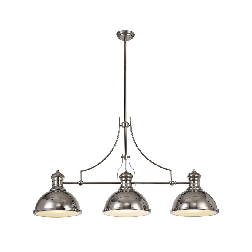 Photograph: Idolite Neasden Polished Nickel 3 Light Pendant