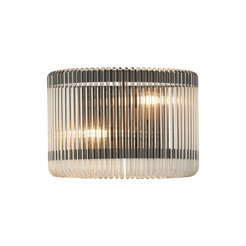 Photograph: Idolite Nuboda 32 x 18cm 2 Light Medium Wall Light Black With Clear Glass Rods