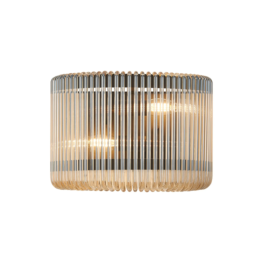 Photograph: Idolite Nuboda 32 x 18cm 2 Light Medium Wall Light Black With Smoke Brown Glass Rods
