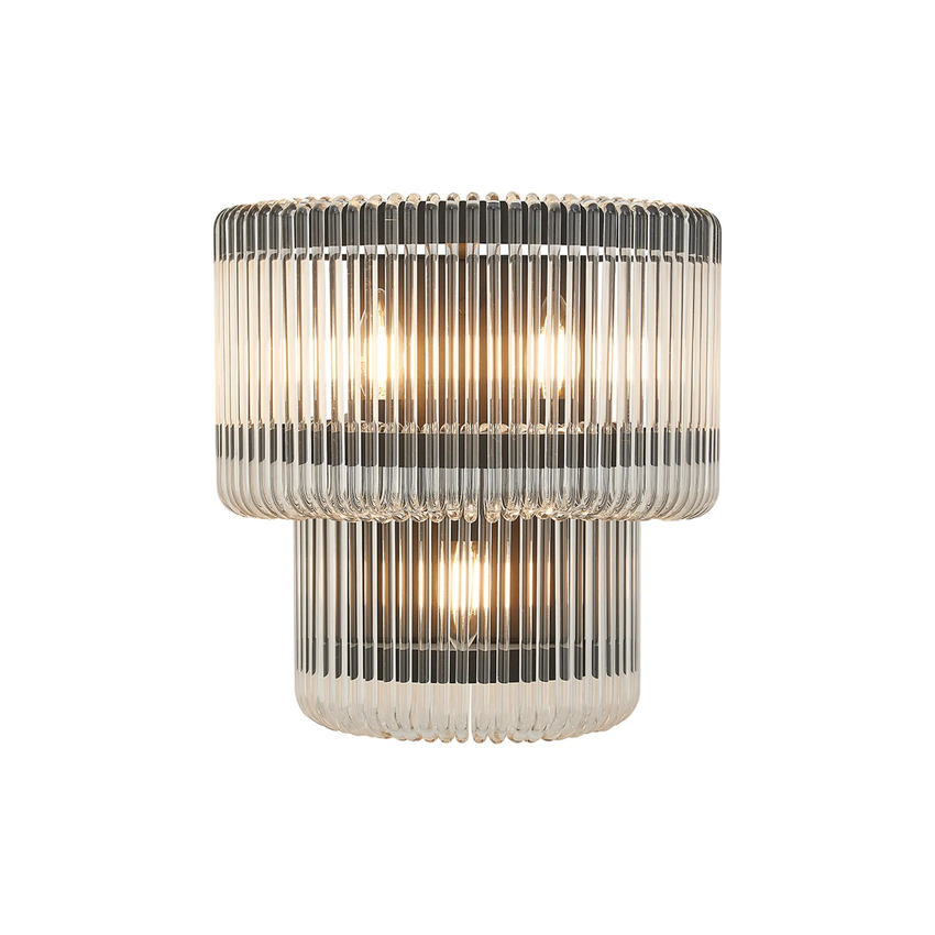 Photograph: Idolite Nuboda 32 x 18cm 3 Light Large Wall Light Black With Clear Glass Rods