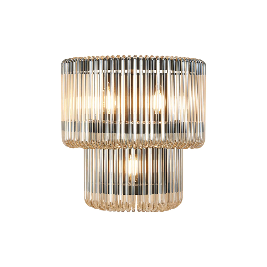 Photograph: Idolite Nuboda 32 x 18cm 3 Light Large Wall Light Black With Smoke Brown Glass Rods