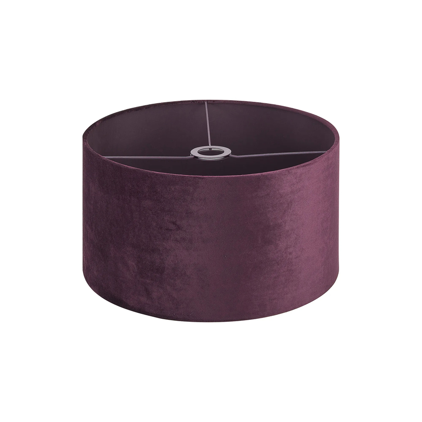 Photograph: Idolite Nuvola 40cm Round Aubergine Velvet Shade With Aubergine TC Lining And Aubergine Finish Carrier