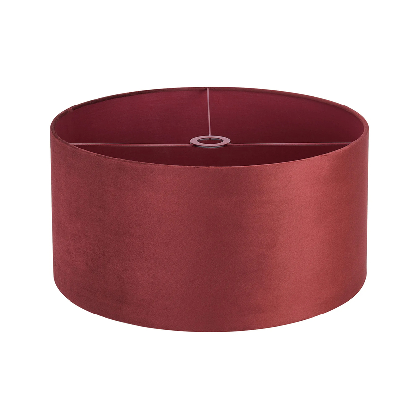 Photograph: Idolite Nuvola 50cm Round Oxblood Velvet Shade With Oxblood TC Lining And Oxblood Finish Carrier